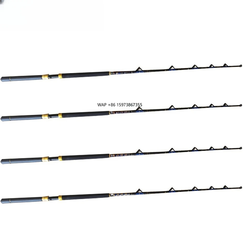 

New Meijie 1.65m 30-80LB single deep sea traction fishing rod solid glass fiber double pulley eye guide sea fishing rod