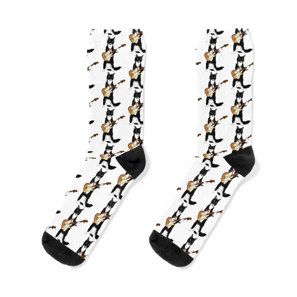 

Cat playing guitar Socks Non-slip Wholesale Man Socks Women's