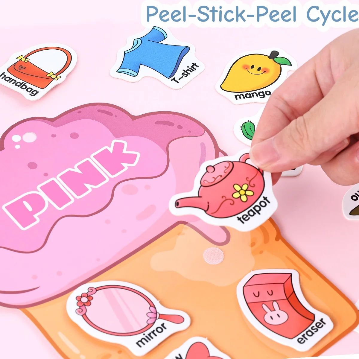 Pomoce do nauczania poznawczego dla dzieci wczesnej edukacji, interaktywne zajęcia, książki z naklejkami wielokrotnego użytku, kolorowe gry poznawcze pasujące do kształtów, odpowiednie dla dzieci powyżej 3 lat, przenośne, przyjazne w podróży