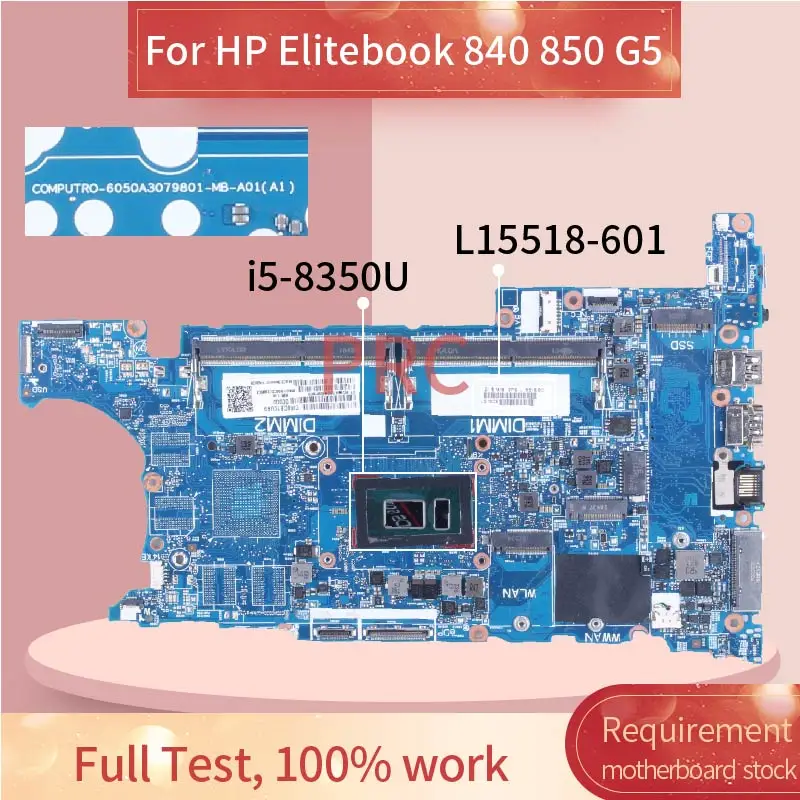 840 850 G5 For HP Elitebook i5-8350U Laptop Motherboard 6050A3079801 L15518-601 Notebook Mainboard DDR4