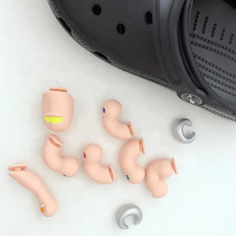 Crocsの靴の装飾アクセサリー、crocsの3Dつま先チャーム、面白いシミュレーションの足、親指