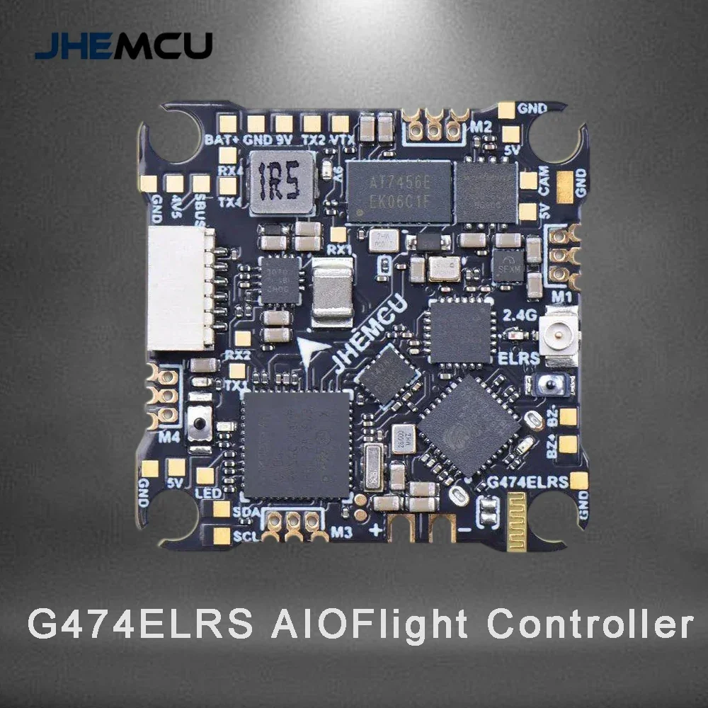 JHEMCU G474ELRS AIO Flight Controller 2.4G Receiver Built-in OSD 8MB Black Box 1-2S 25x25mm for RC FPV Freestyle Drone 5