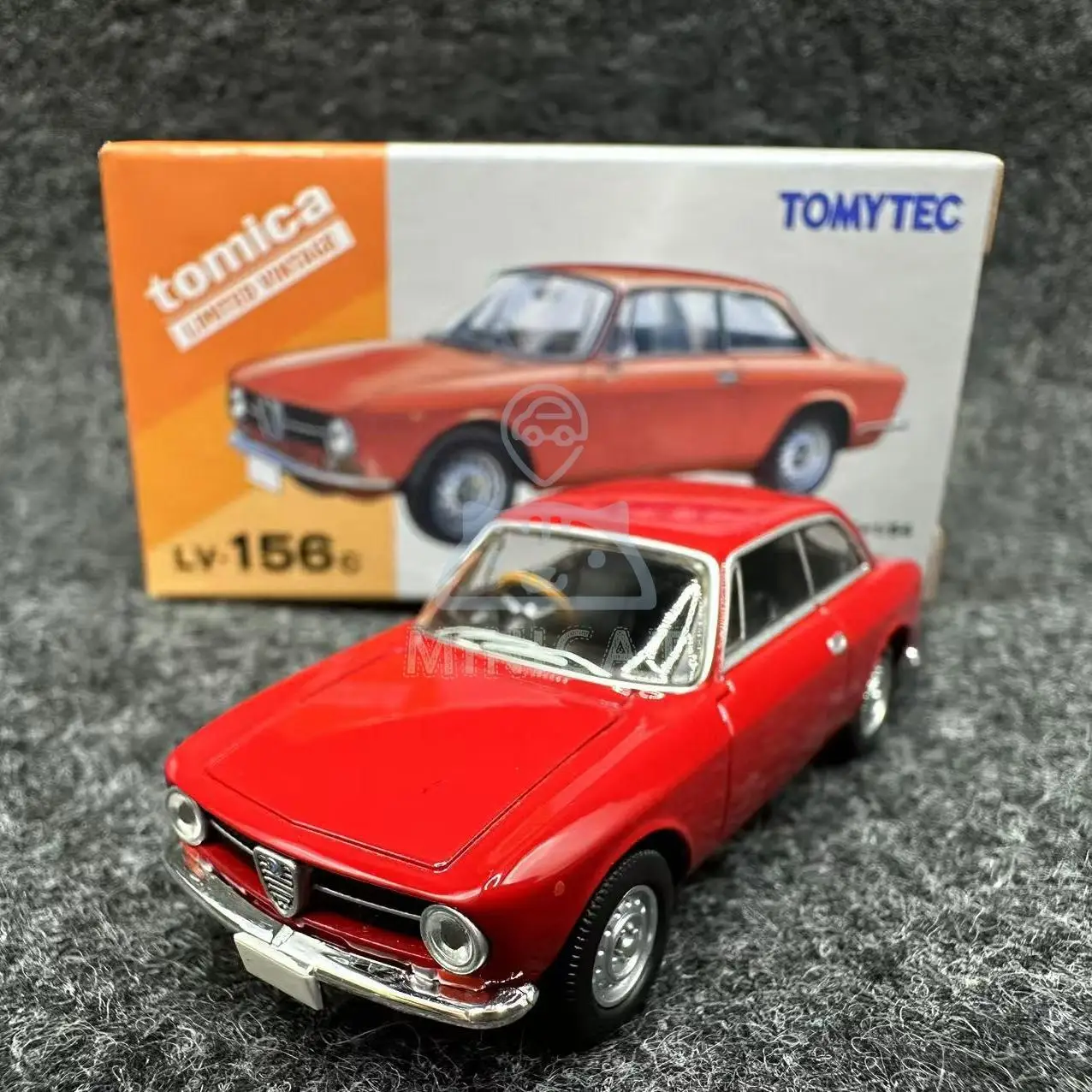 202412 Tomytec Tomica TLV 1/64 LV-156c romeo GT1600 Junior red Die-cast Alloy Car Model Collection Toy Gift