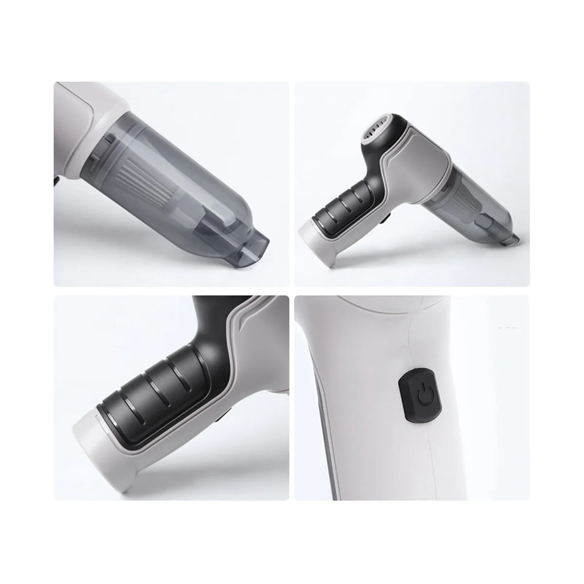 3-In-1 Car Vacuum Cleaner Auto Robot Wireless Powerful Cleaning Machine Car Accessories Home Appliance Strong White-Gray