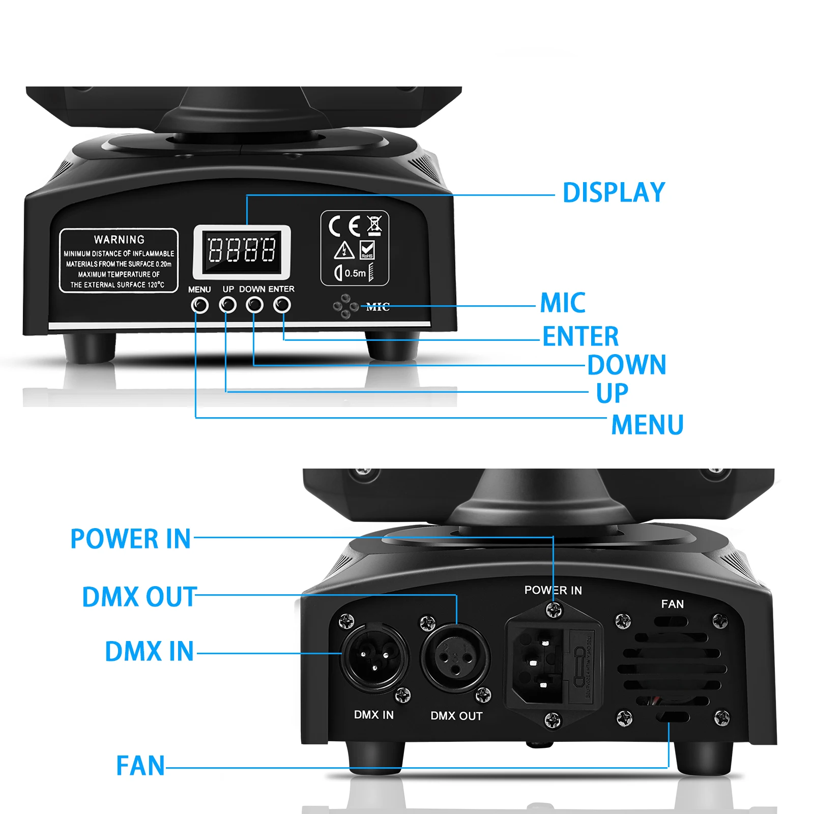 Somspot-proyector de luz RGBW con cabezal móvil, proyector de 2 piezas con DMX512, efecto de luz para escenario, DJ, fiesta, discoteca, Bar, Club,