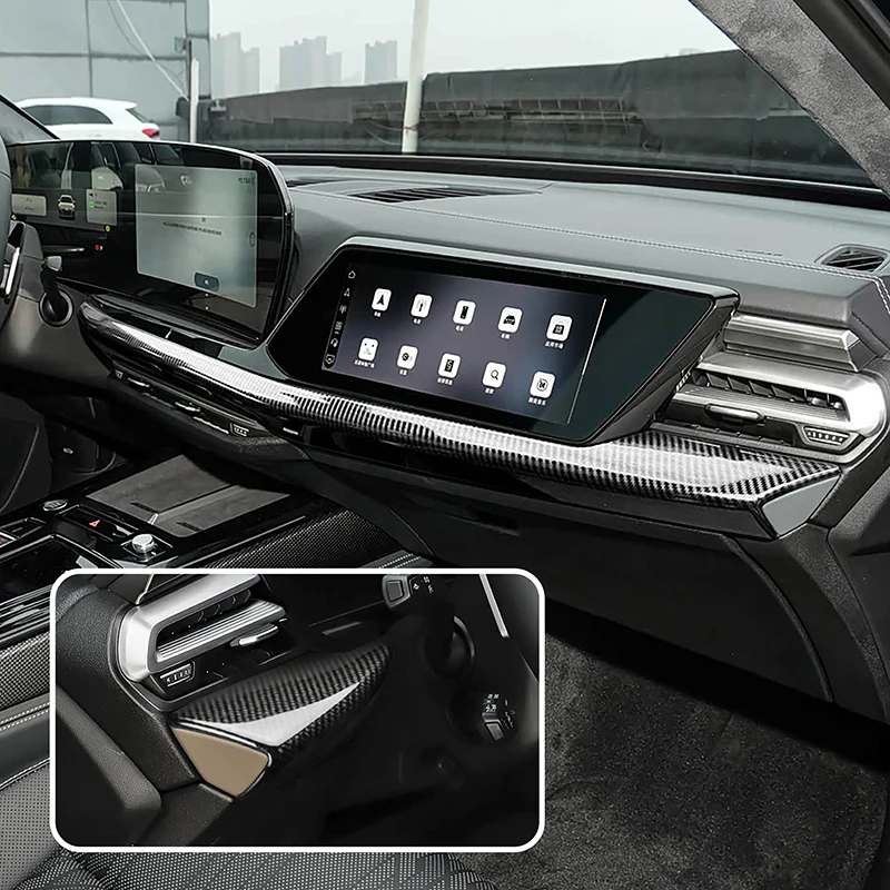 Auto-Styling Mittelkonsolen-Dekorationsstreifen für Audi A6 C9 2026 LHD Carbonfaser-Farbe Innenraum-Zubehör
