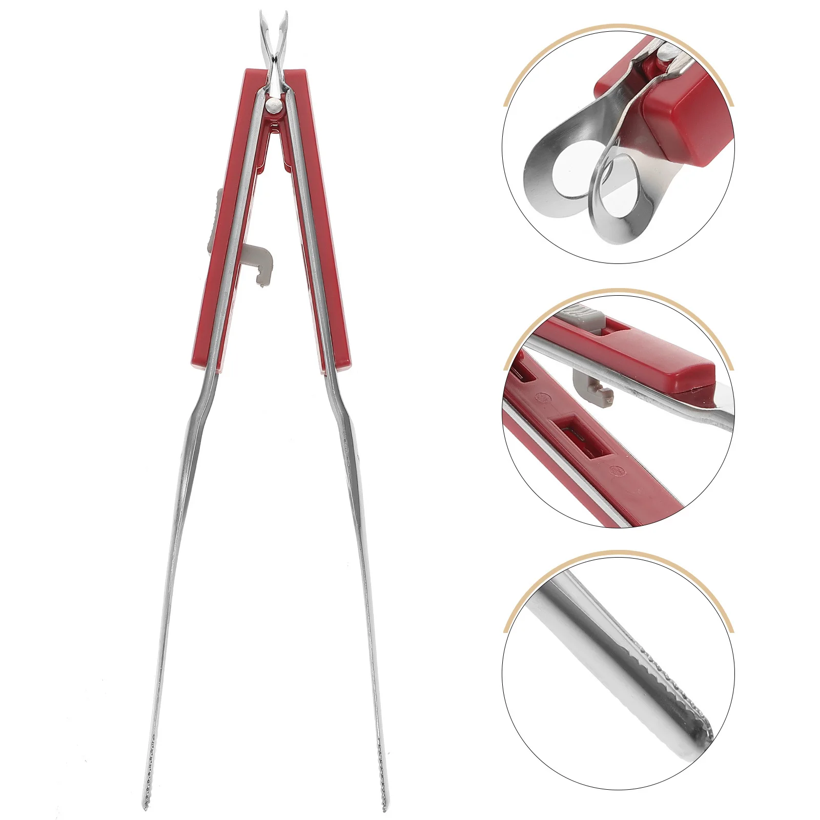 

Stainless Steel Food Tong 8 Inch Ergonomic Handle Non-Slip Grip for Grilling Bbq Cooking Serving Long Handle Kitchen Tool Grill