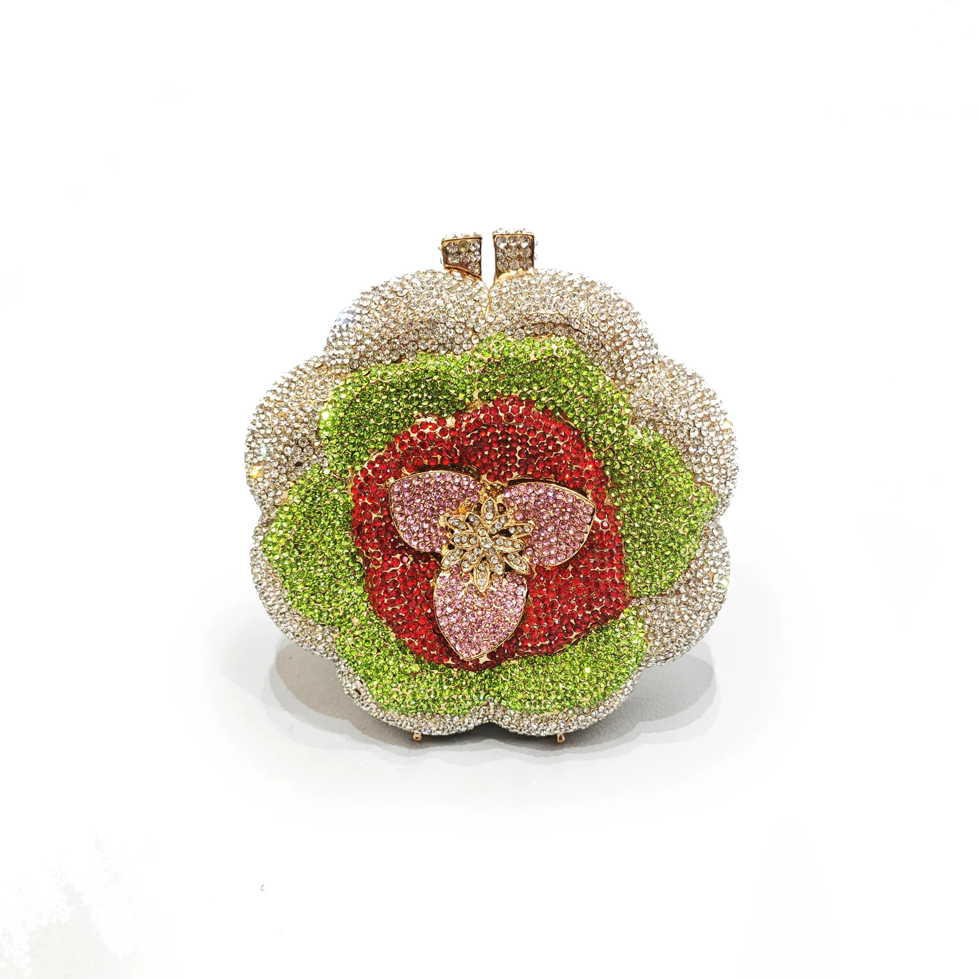 

XIYUAN Rose Flower Sparkling Diamond Evening Clutches Women Floral Yellow Crystal Evening Bags Bridal Wedding Party Clutch Purse