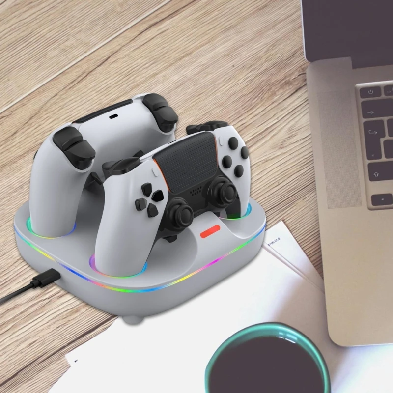 Док-станция для зарядного устройства с двойным контроллером, держатель для зарядки, светодиодный дисплей и функция быстрой для