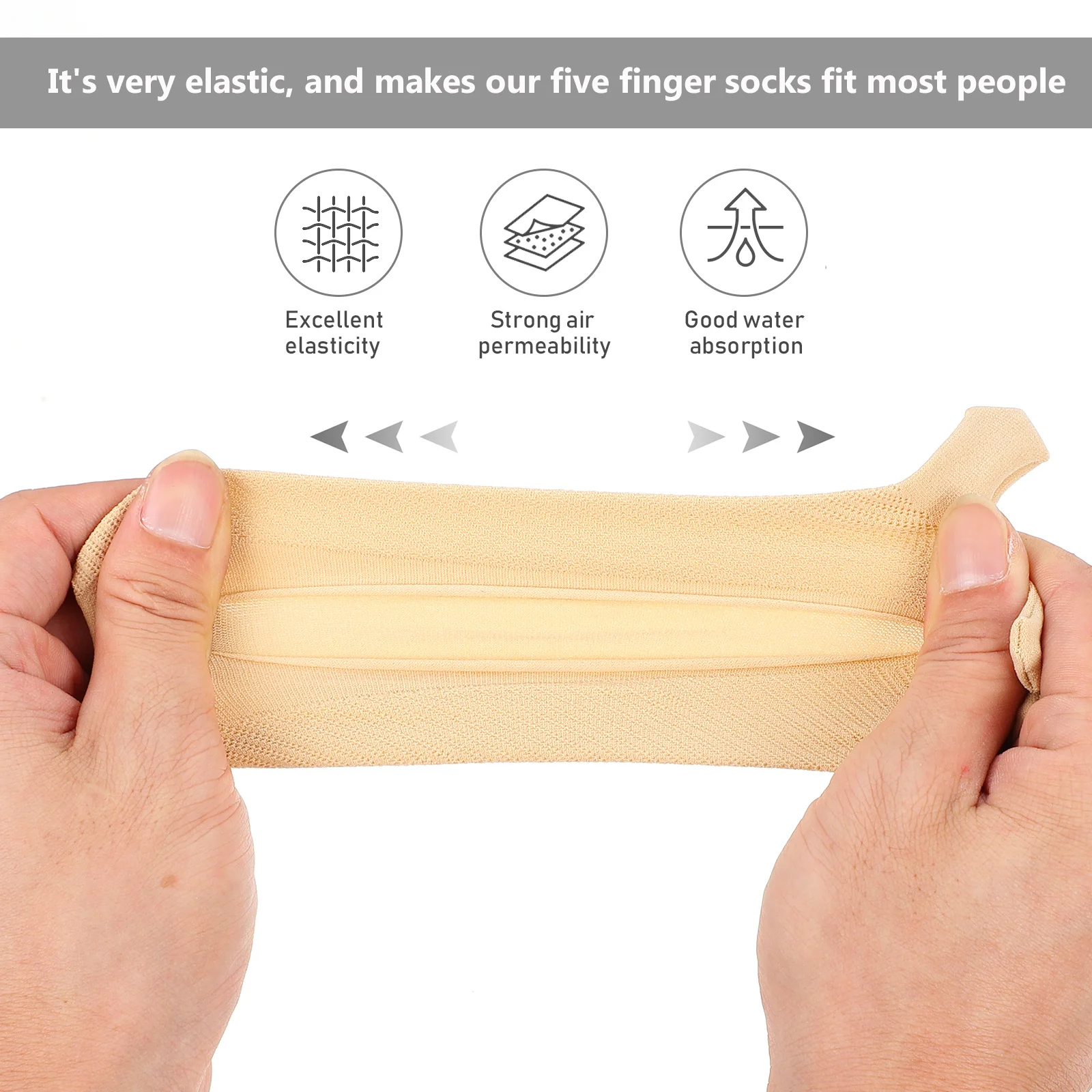 

2 пары компрессионных носков для женщин, с пятью пальцами, низкие, нескользящие, невидимые, тонкие, хлопковые, дышащие, для спорта и повседневной носки