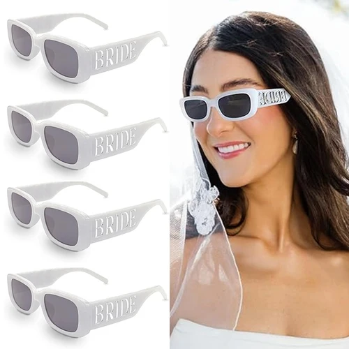 Gafas de sol blancas para novia, accesorio para despedida de soltera, fiestas de bodas perfectas, diseño de moda, gafas de sol para mujer, boda