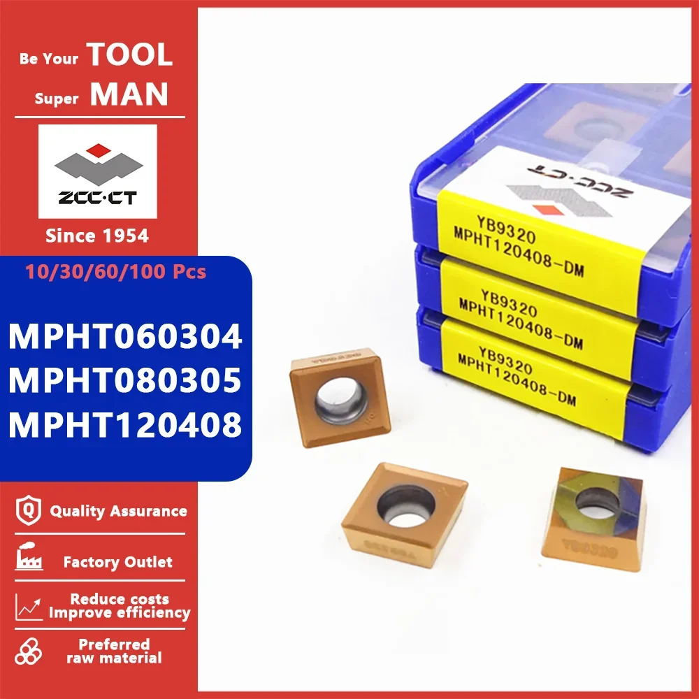 

ZCCCT MPHT060304-DM MPHT080305-DM MPHT120408-DM MPHT 060304 080305 120408 Mill Lathe Milling Carbide Insert CNC Tools