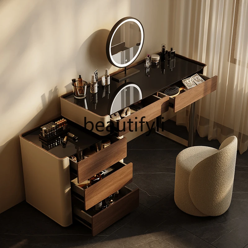 

New minimalist chest integrated makeup table, high-end light luxury designer bedroom makeup table