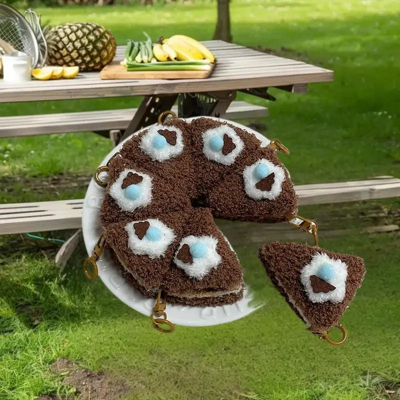 لطيف مثلث ألف طبقة كعكة الغذاء أفخم المفاتيح الإبداعية عروسة كارتون قلادة Kawaii ظهره حلية الديكور الهدايا #6