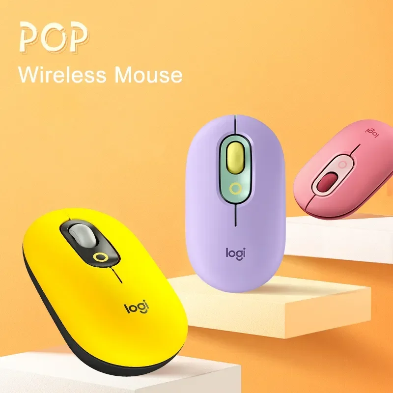 Logitech POP Wireless Mouse Bluetooth Silent Mice High Precision Optical Tracking Mice for Ipad Notebook Office Portable Gaming