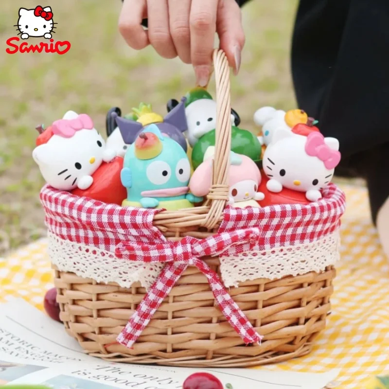 

2025 New Sanrio Fruit Clip Series Kawaii Kuromi Cinnamoroll Blind Box My Melody Action Figures Dolls For Children Gifts Toys