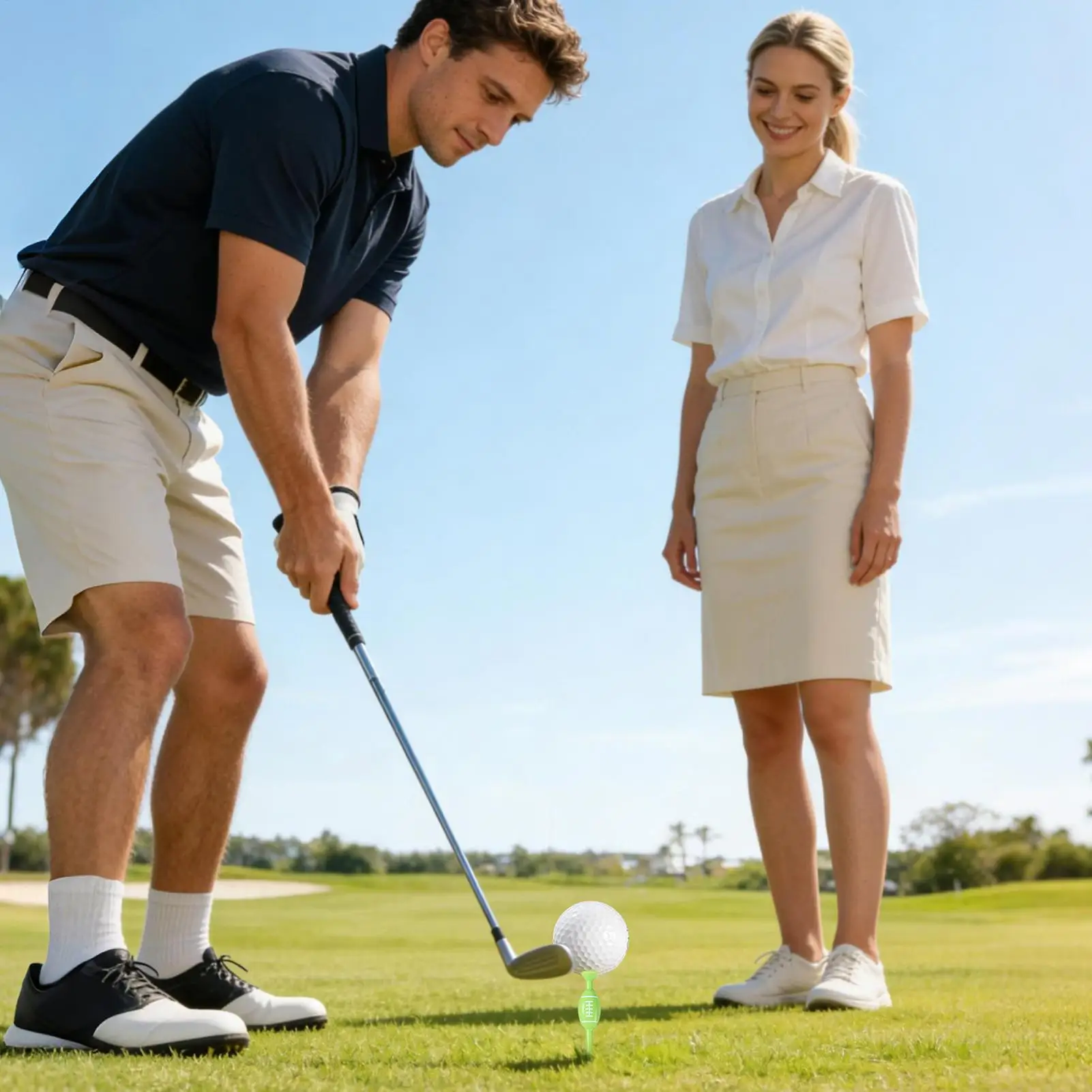 Long Golf Tees 10 Piece Football Shape Sport Training Equipment Professional Golf Tees For Enhanced Durability & Stability