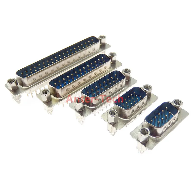 DB9 DB15 DB25 DB37/9/15/25/37 Pin Straight 180 Degree Male Female Plug D-sub PCB Mounting Connector DP9 DP15 DP25 DP37