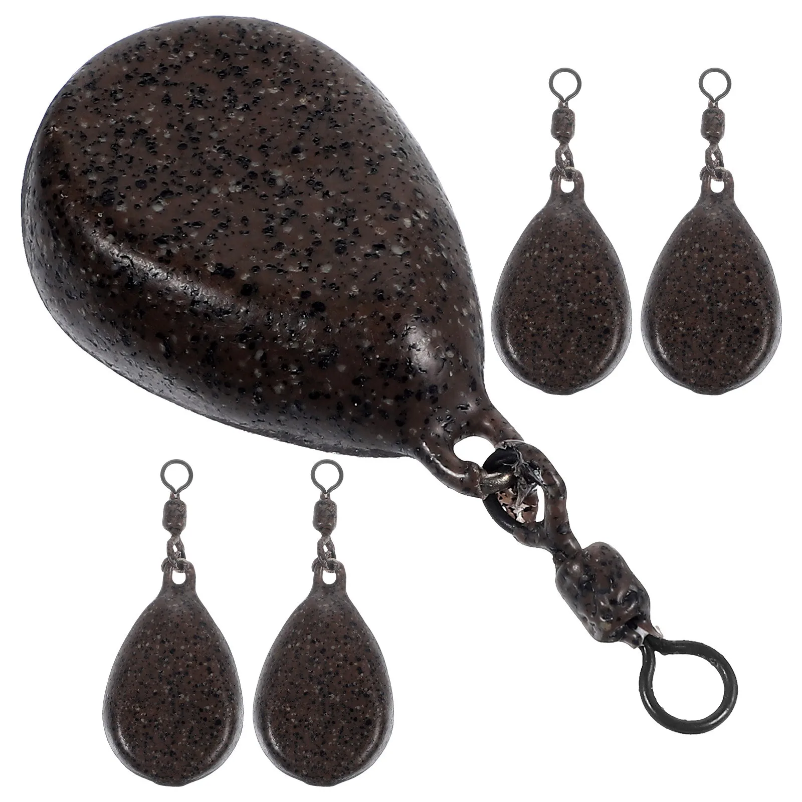 5 قطعة أوزان الصيد مع حلقات قطرة النار الحديد معالجة الأدوات ل أسفل المياه المالحة المياه العذبة لوازم الصيد الملحقات