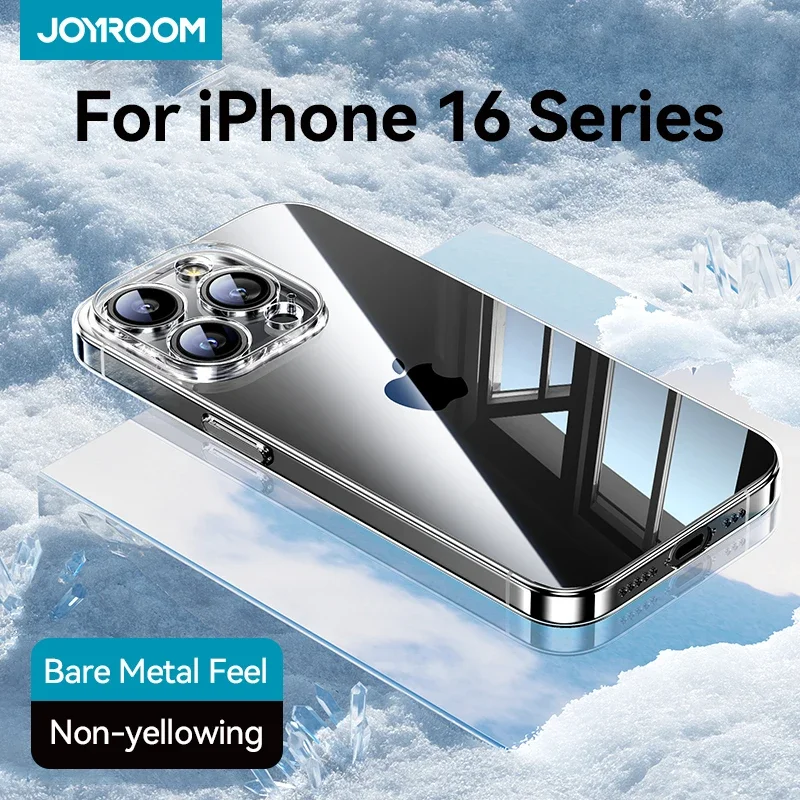 Joyroom Crystal Case For iPhone 16 Pro Max Case Transparent TPU Anti-Yellow Lens Protection Cover For iPhone 16 Pro Case