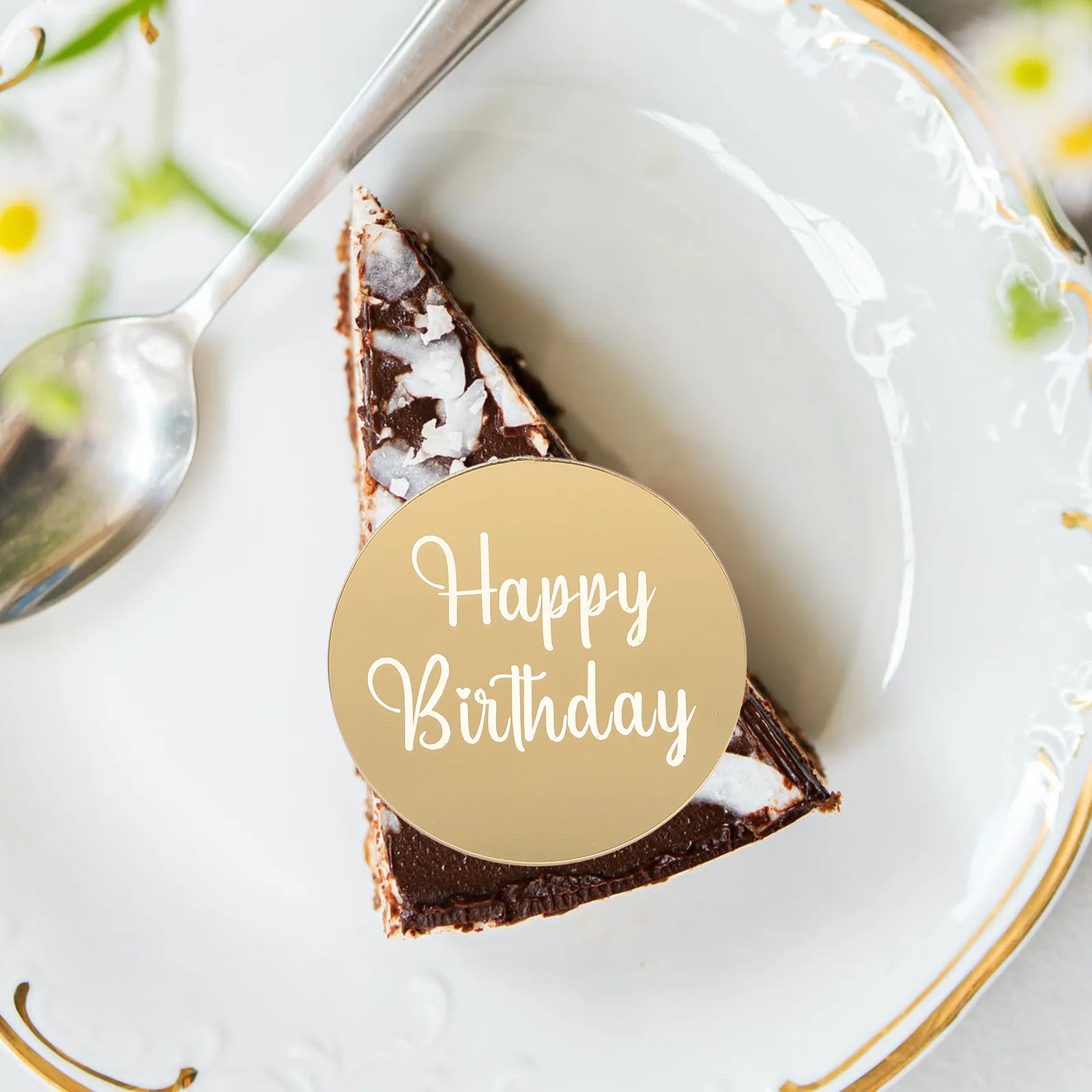 

25pcs Birthday Cake Decoration Multifunction Acrylic Cupcake Toppers Engraved Decorative Discs Party Dessert Kids Decoration