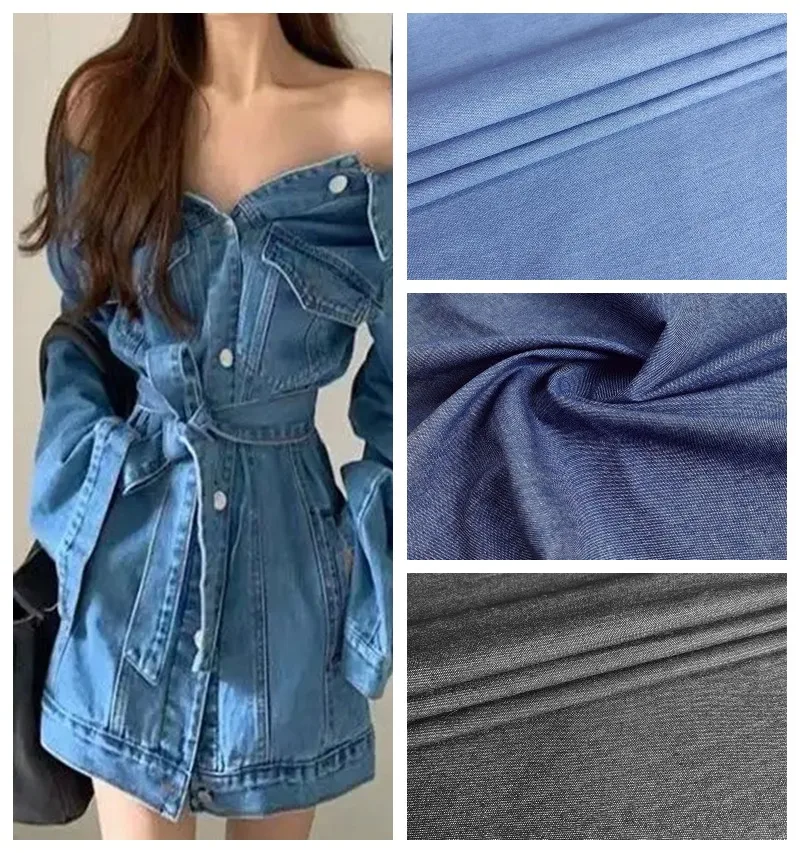 

100% хлопковая джинсовая ткань на метры для пошива одежды, юбок, брюк, платьев, с эффектом потертости, комфортная и практичная.