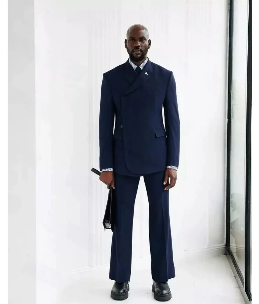 

Men's Asymmetric Blazer Set, 2-Piece Formal Suit for Business and Fashion Occasions.Men's Stage Costume,Wedding Tuxedos.