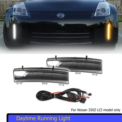 Car White LED Front Bumper DRL Daytime Running Lights & Amber Turn Signal Light Assembly For Nissan 350Z LCI 2006 2007 2008 2009