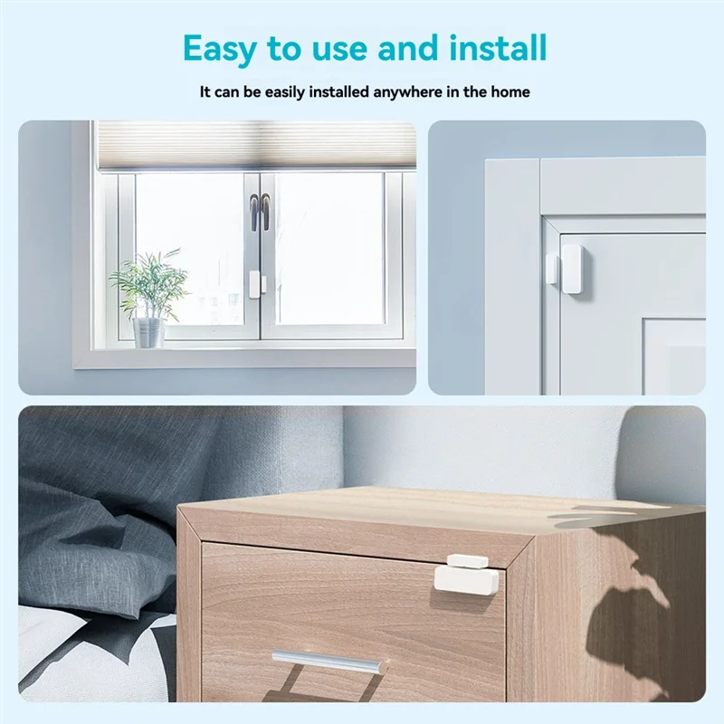 A37T-Tuya Wifi Door Sensor Window Sensor Wireless Connection Door Detector Door Open / Closed Alarm- System