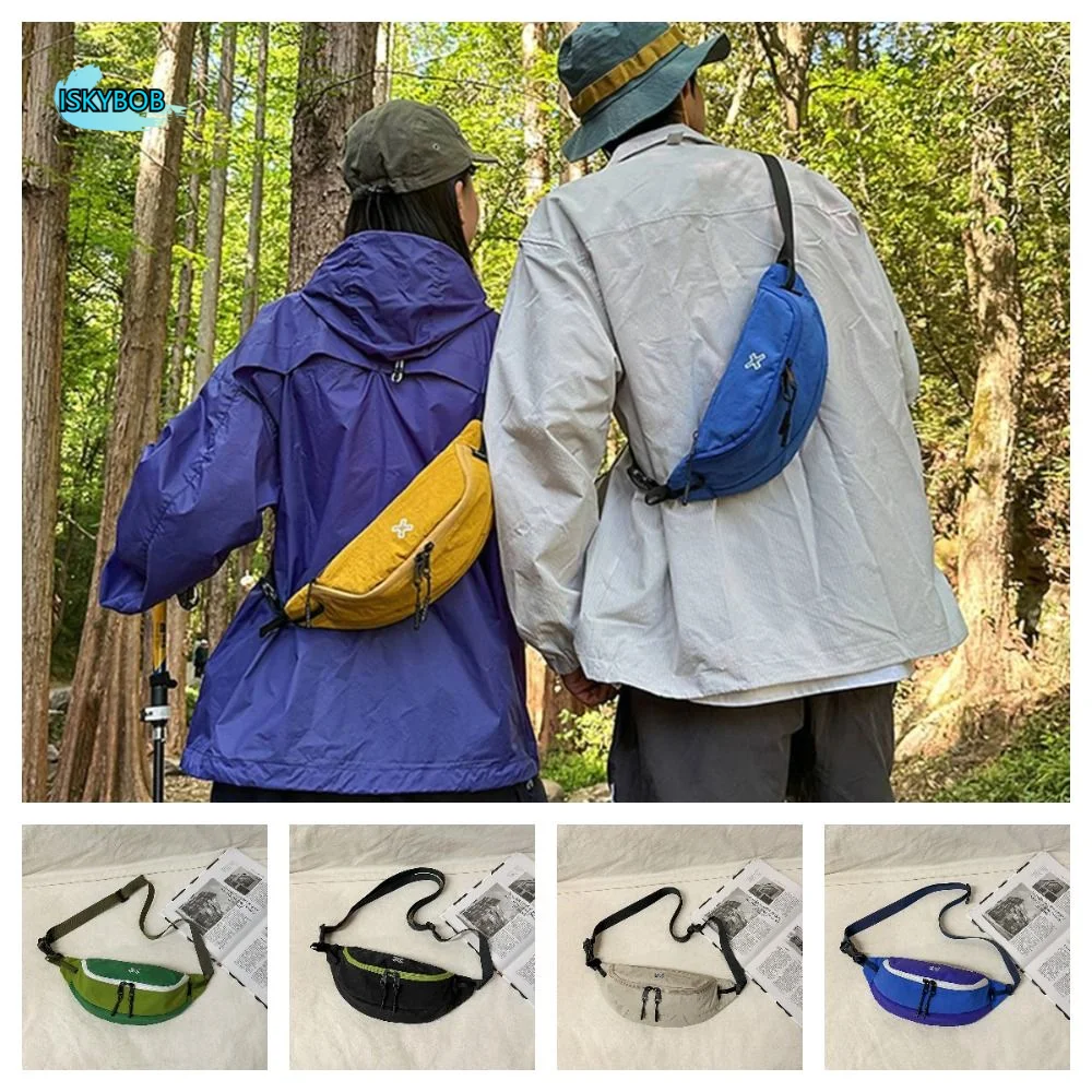 

Простая спортивная сумка-кроссбоди большой вместимости из нейлона с контрастными вставками, водонепроницаемая, для телефона, мужская поясная сумка для путешествий