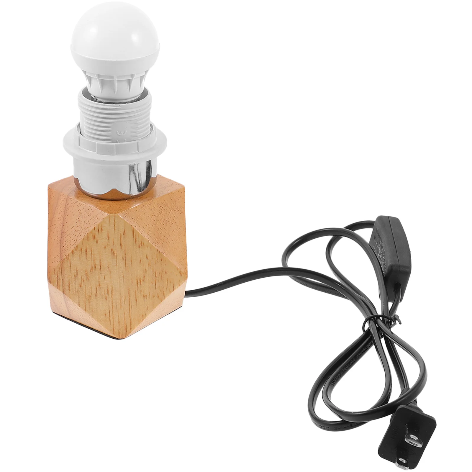 1 قطعة حامل ضوء خشبي متين E27 قاعدة لمبة تصميم فريد من نوعه لمبة مكتب لغرفة النوم وغرفة الطعام حامل ضوء خشبي #6