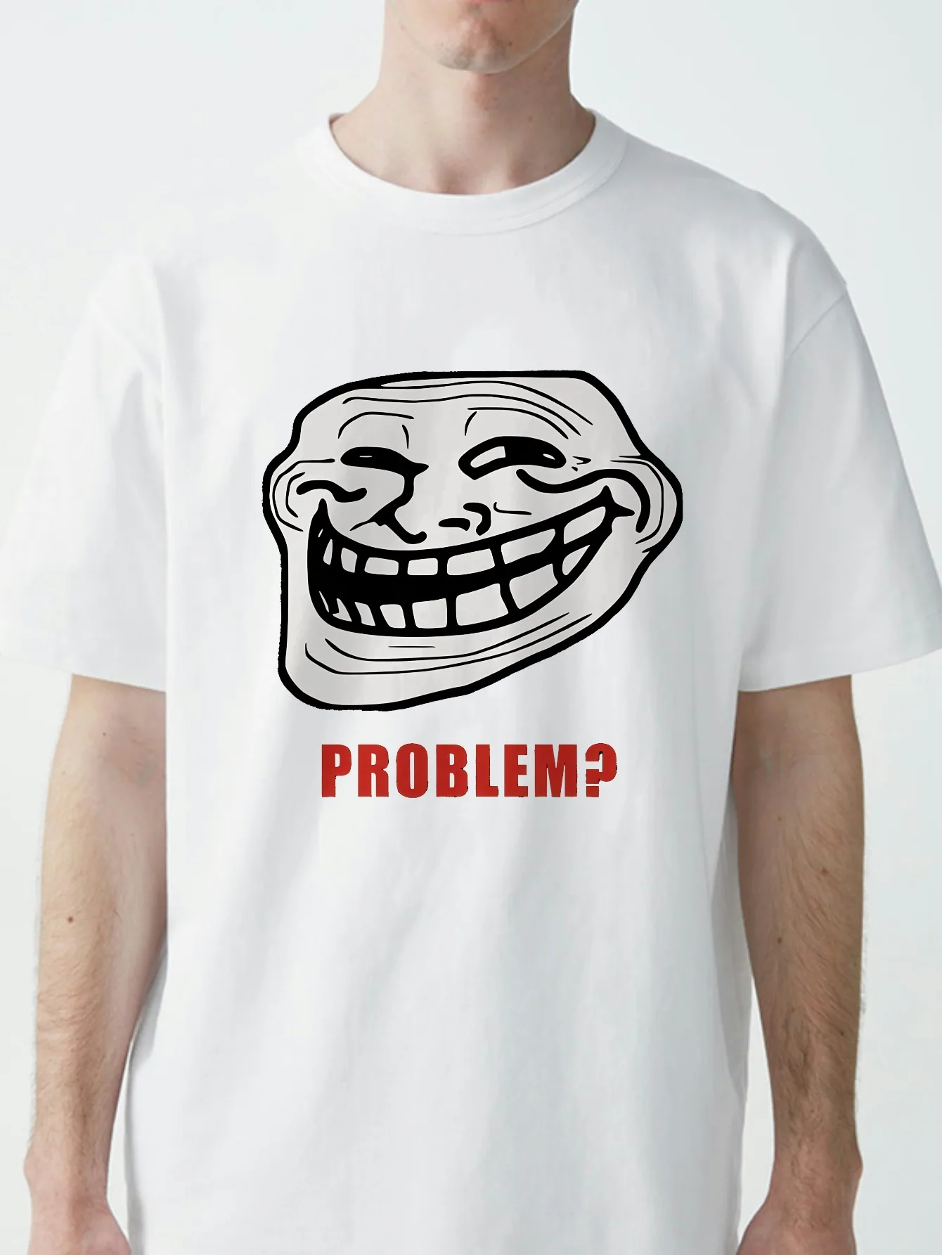 

TROLLFACE MEME RAGE Funny Comic Book TROLL Joke INTERNET Men Women T-Shirts Summer Funny Graffiti casual Street Short tees