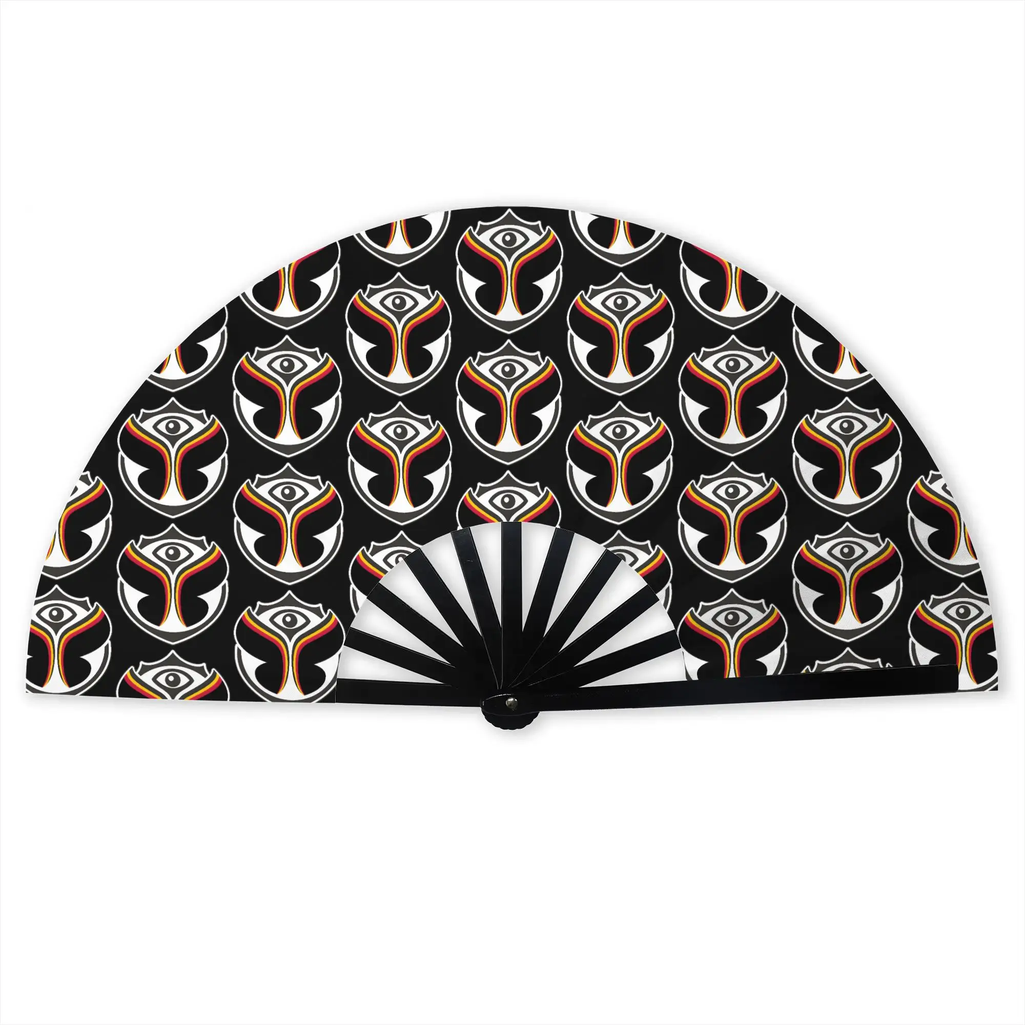 T-Tomorrowland Logo Stylish Hand Fan Women Music Festival Printed Polyester Fan  Aesthetic For Dancing Gift