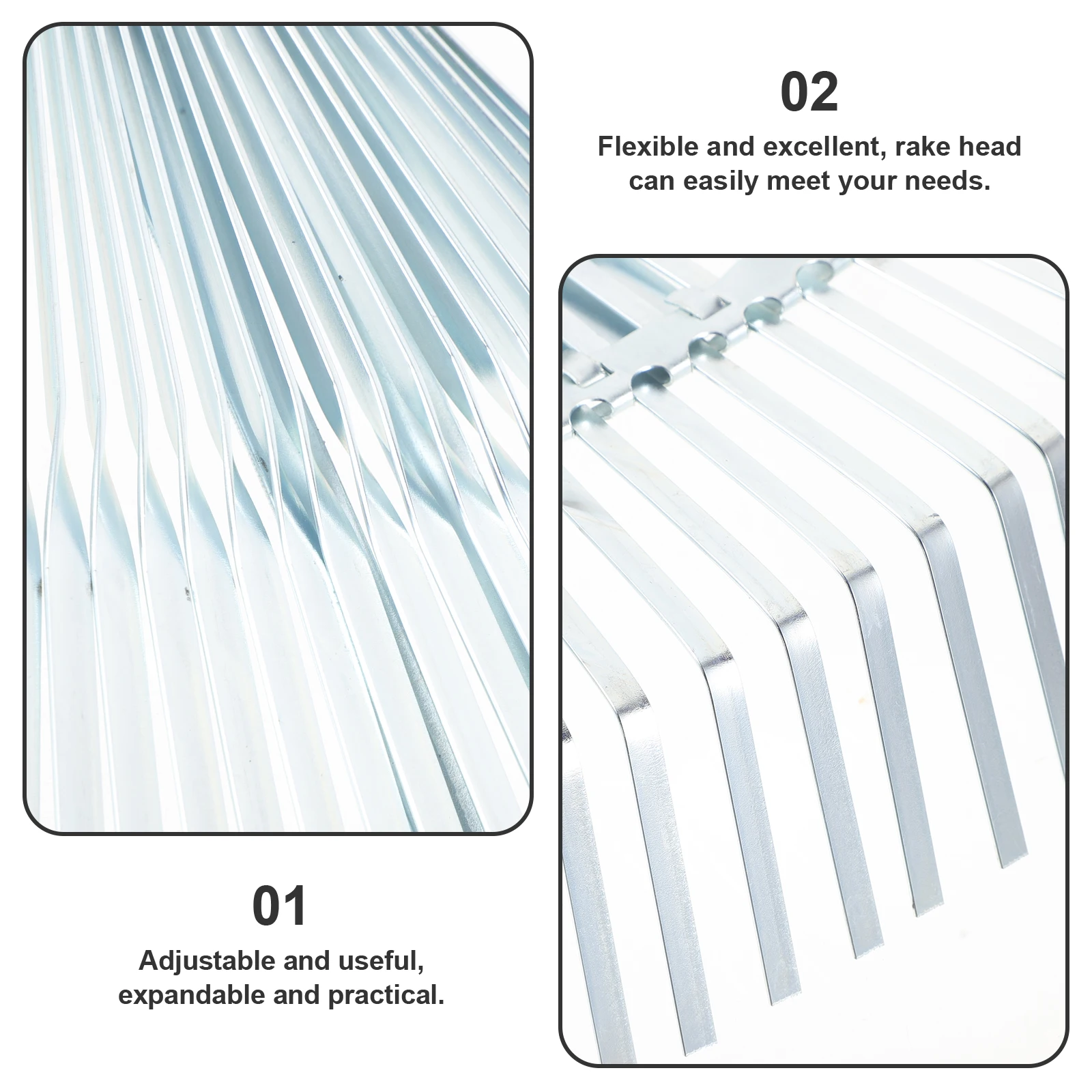 

Telescopic Electroplating Grass Rake 22 Teeth Metal Leaf Rake for Garden Lawn Yard Heavy Duty Adjustable Gardening Tools