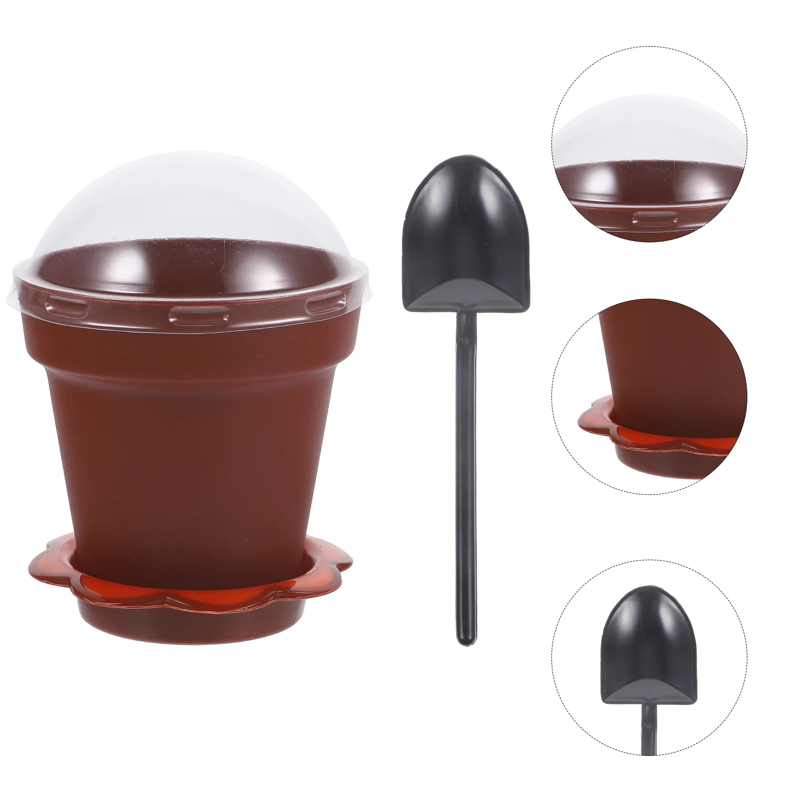 

20 Sets Plant Nursery Pot Mini Spoons Yogurt Flowerpot Pots Mousse Cake Cups Pudding Flowerpots for with Cover