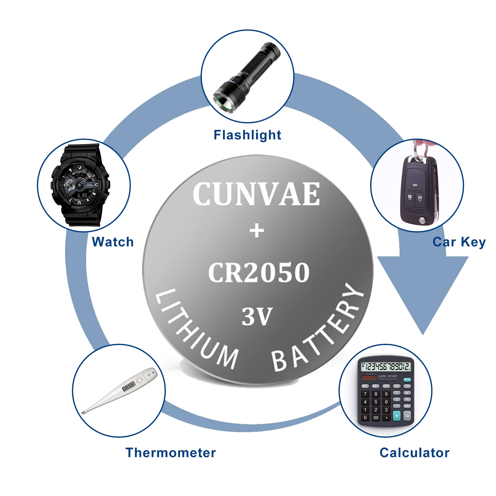 1000 قطعة بطارية ليثيوم زر CR2050 BR2050 LM2050 2050 عملة خلية 3 فولت للتحكم عن بعد ساعة إلكترونية إلخ.