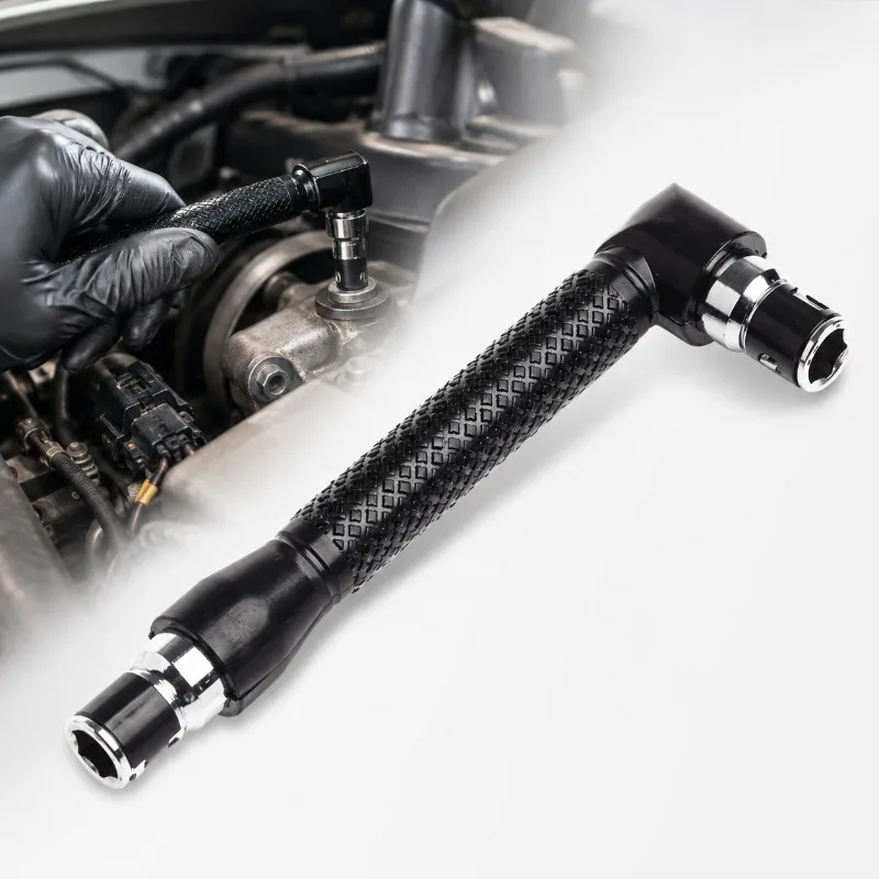 L-shaped Double-headed Screwdriver Practical Mini Socket Wrench 6.35mm Screwdriver Drill Bit Socket Wrench Tool