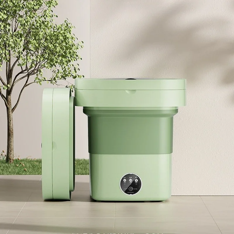 

Portable Foldable Mini Washing Machine with Spin Dryer Blue Light Cleaning for Underwear Socks Baby Clothes