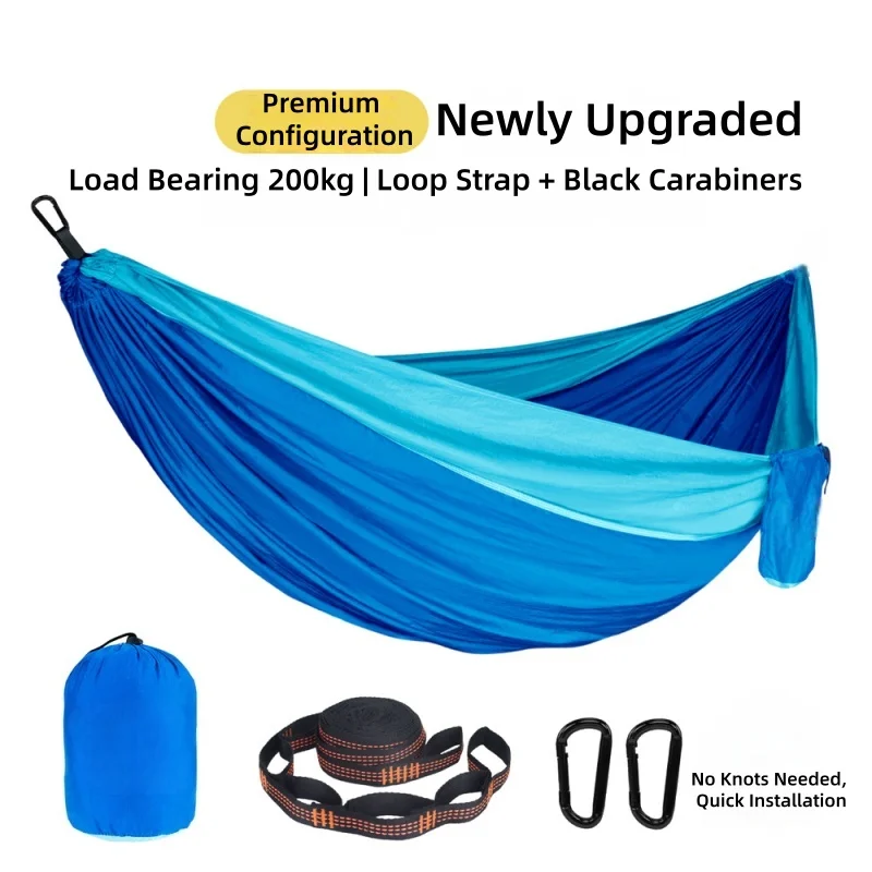 New type of outdoor camping hammock, single or double-person rocking bed, outdoor hammock, lightweight indoor anti-fall hammock