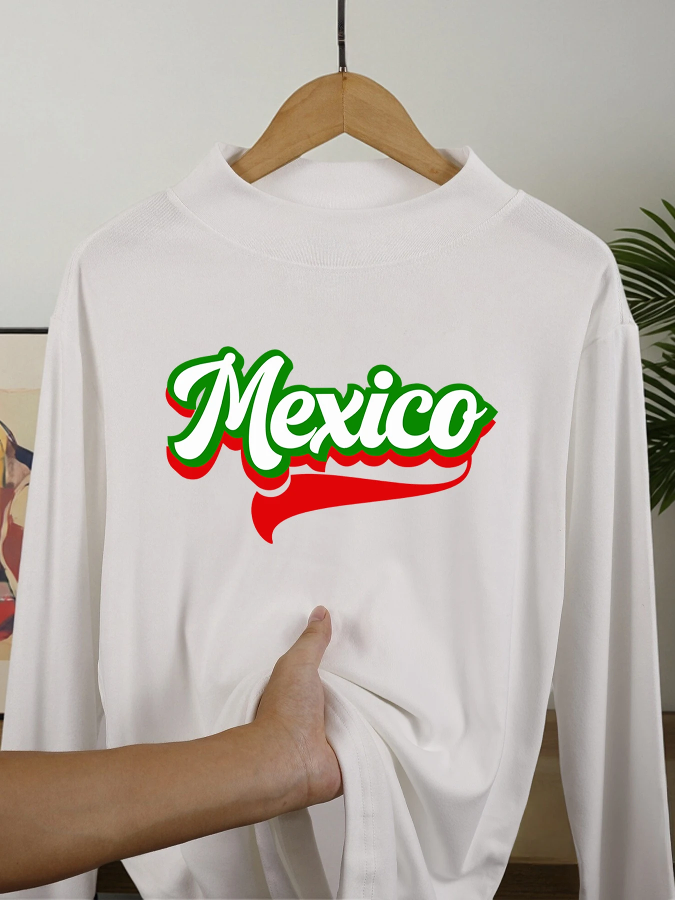 المكسيك رسالة الإبداعية يطبع الرجال الدافئة تي شيرت الخريف مريح البلوز عادية وهمية الرقبة طويلة الأكمام قمصان صالح أساسيات رجل بلايز #1