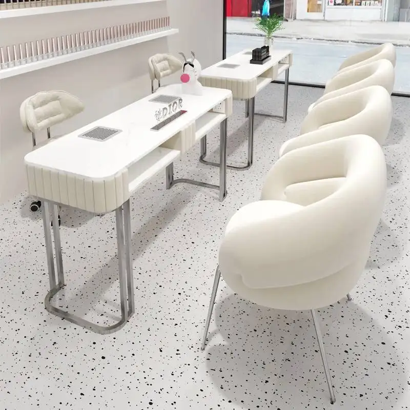 Light Luxury Aesthetic Nail Desk White Salon Organizer Modern Manicure Table Minimalist Mesa Tavolo Per Unghie Salon Furniture