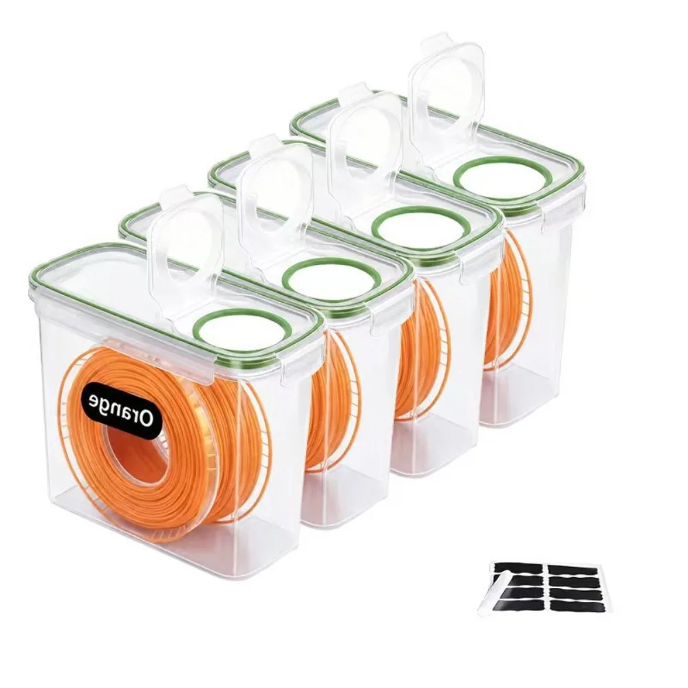 4Pcs Dustproof 3D Printing Filament Container Waterproof Moisture Proof 3D Printing Filament Storage Box Transparent
