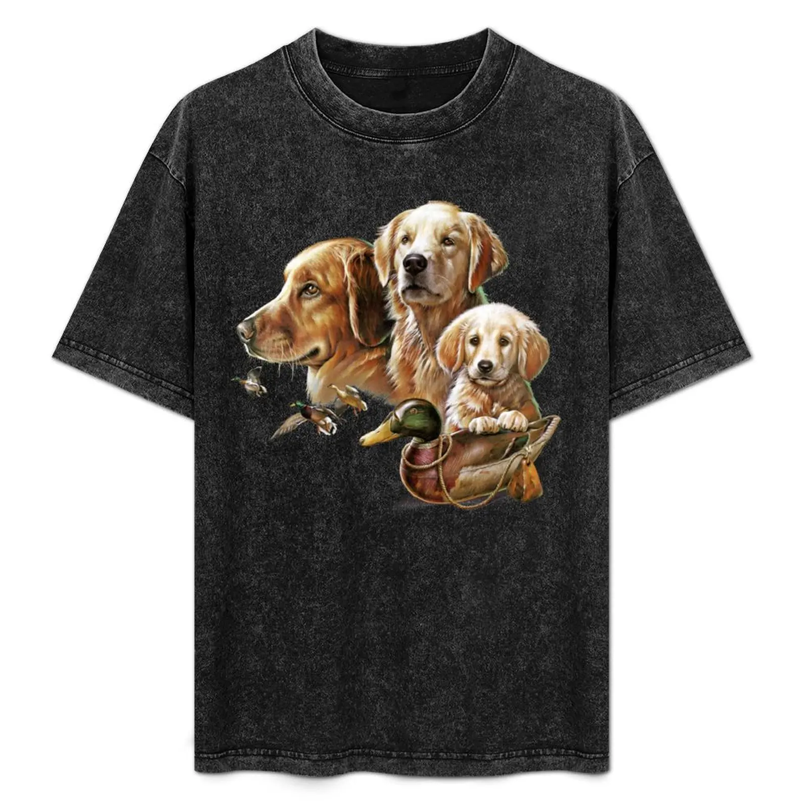 

Golden Retriever Hunting Dogs T-Shirt Basic Casual Wear Short Sleeve Top