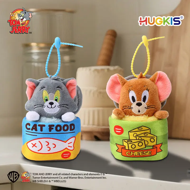 HUGKIS Tom Cat Can Series Pluche Speelgoed Tas Charm Sleutelhanger Hangertje Jerry Mouse Schattig Zacht Pluche Knuffel Kind Speelgoed Feestelijk Kawaii Leuke Cadeaus