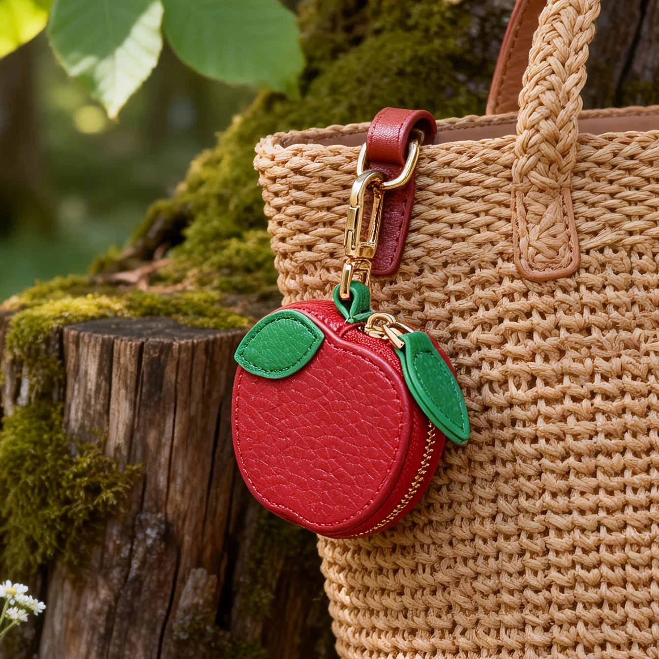 2026 Adorable Handmade Fruit/Ladybug Coin Holder | Small Zipper Bag | Backpack Charm | Tiny Change Purse