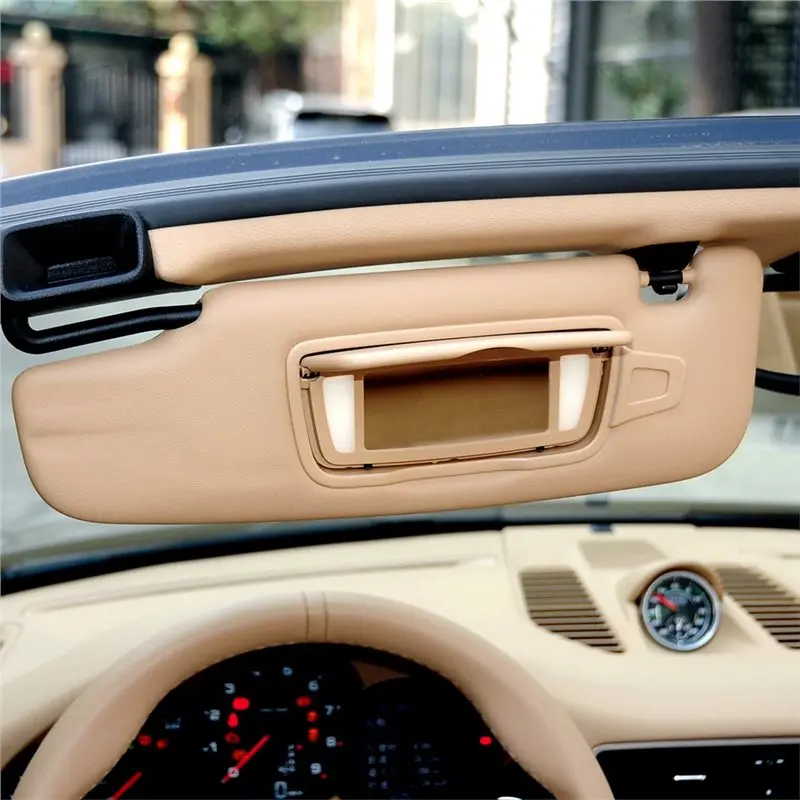 A65P-Car Sun Visor Makeup Vanity Cover With Light For For Boxster Cayman 981 982 Carrera 911 Traga GT3 991 992