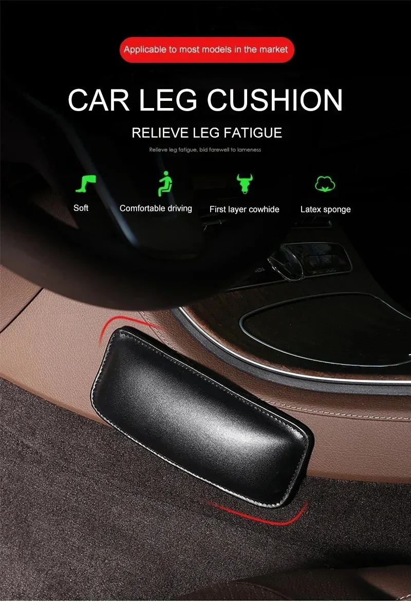 

Car Suede Leather Knee Pad Inside Knee Cushion Comfortable Elastic Cushion Memory Foam Thigh Support Car Interior Accessories*.*