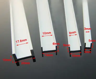 200-400mm Length Aluminium U Shape LED Aluminum Channel System End Caps  Aluminum Profile for LED Strip Light Installations