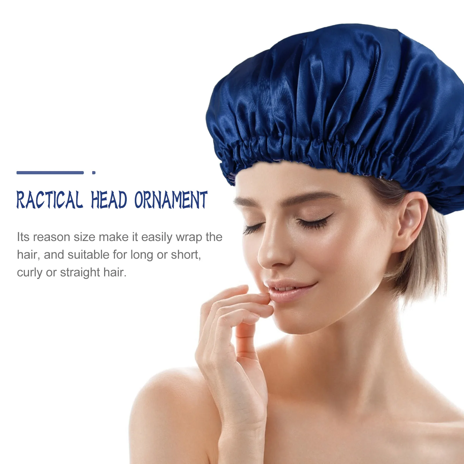 

1 pc Bath Fashionable Satin Sleep Hat Adjustable Breathable Comfortable Night Headband For Hair Loss Cancer Patients Household