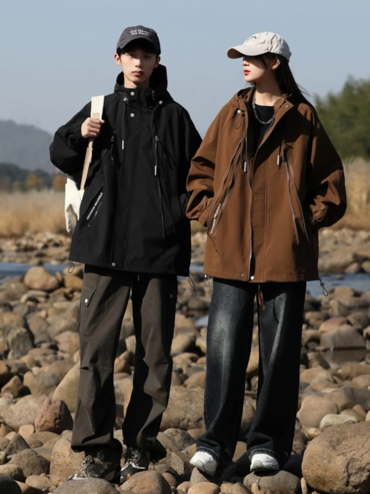 

Мужская свободная повседневная куртка с капюшоном в американском стиле, новая коллекция весна-осень, для активного отдыха, модная рабочая одежда, верхняя одежда из полиэстера и нейлона